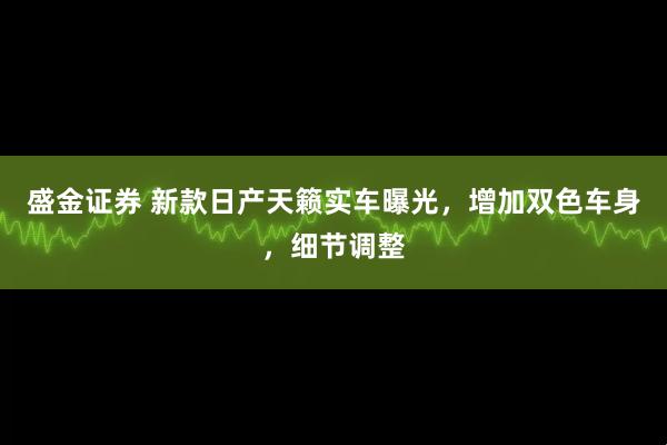 盛金证券 新款日产天籁实车曝光，增加双色车身，细节调整